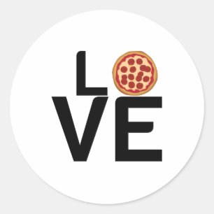 PIZZA LOVE RONDE STICKER