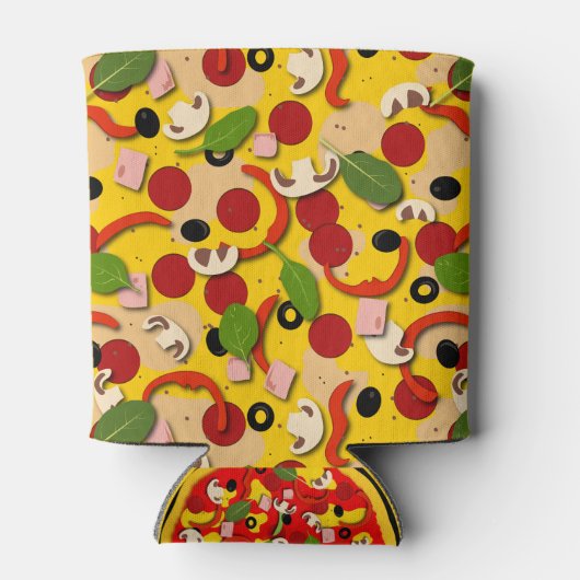 Pizza Lover Fun Monogram Blikjeskoeler (Achterkant)