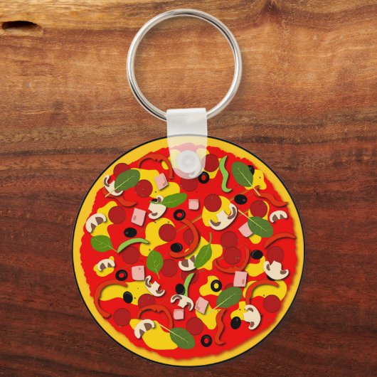 Pizza Lover gepersonaliseerd Sleutelhanger (Voorkant)