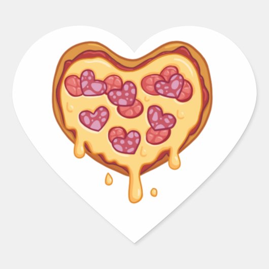 Pizza lover hart sticker (Voorkant)