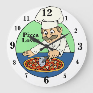 Pizza Lover Kitchen klok met cijfers