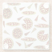Pizza Lover's Pattern Glazen Onderzetter (Achterkant)