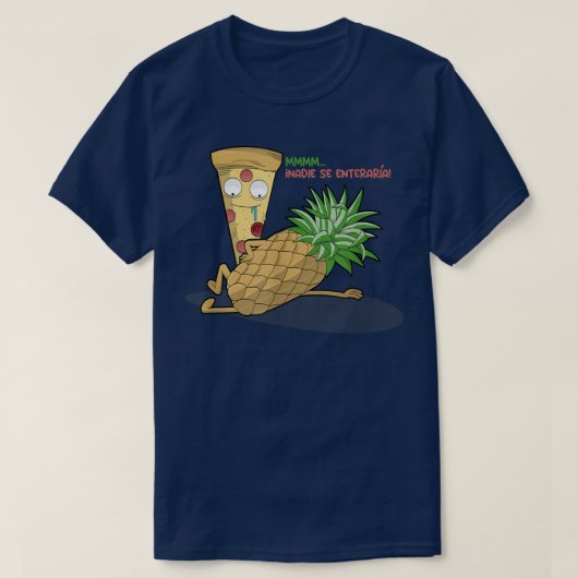 Pizza Loves Pineapple T-shirt espagnol (Design devant)