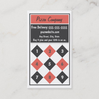 Pizza Loyalty Visitekaartje Punch Kaart