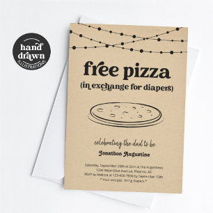Pizza Luier Feest Grappige Mannen Vader Douche Uit Kaart