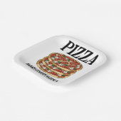 Pizza maakt elk uur een happy hour pizza feest papieren bordje (Gebogen)