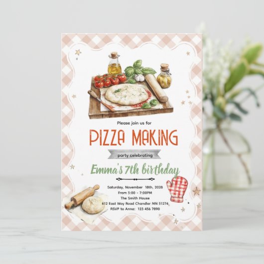 Pizza Making Party Invitation (Debout devant)