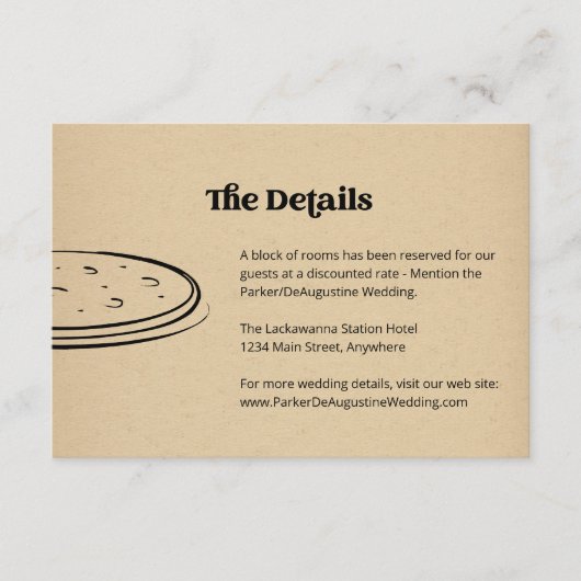 Pizza Mariage Informations Détails Carte de boîtie (Devant)