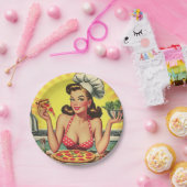  Pizza Meisje Papieren Bordje (Feest)