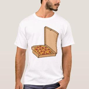 Pizza met peperoni in doos t-shirt