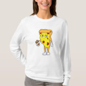 Pizza met Salami-kaas en koffie T-shirt (Voorkant)