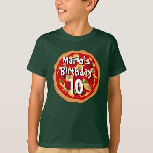 Pizza mignonne T-shirt de fête d'anniversaire pour (Devant)