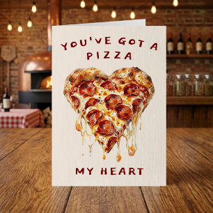 Pizza Mijn Hart Grappige Valentijn Gelukkige Verja Kaart