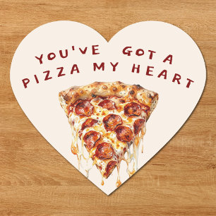 Pizza Mijn Hart Grappige Valentijnsdag Sticker