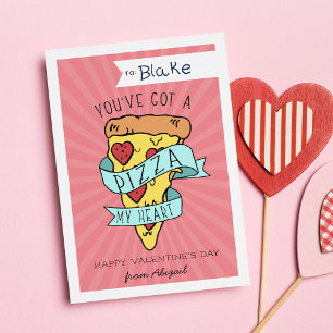 Pizza Mijn Hart Klaslokaal Valentijnsdag Kaart
