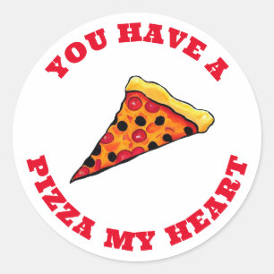 Pizza mijn hart ronde sticker