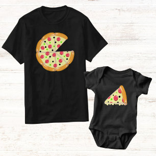 Pizza Min Eén Snee Vaderdag Heren Zwart T-shirt