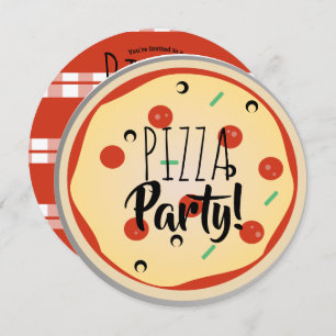 Pizza Mix Birthday Party Foodie Red Pset Kaart