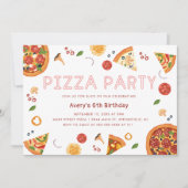 Pizza moderne chaque année Anniversaire Invitation (Devant)