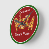 Pizza moderne Custom Business Horloge murale (Angle)
