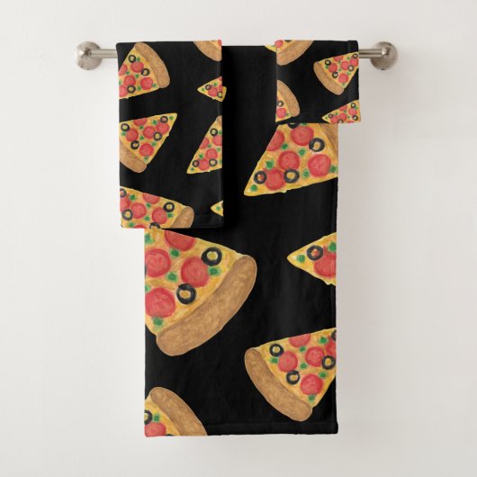 Pizza Motif Novelty Cute Black Ado Cadeau (En situation)