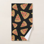 Pizza Motif Novelty Cute Black Ado Cadeau (Serviette à main)