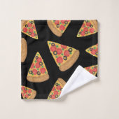 Pizza Motif Novelty Cute Black Ado Cadeau (Gant de toilette)