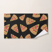 Pizza Motif Novelty Cute Black Ado Cadeau (Serviette à main)