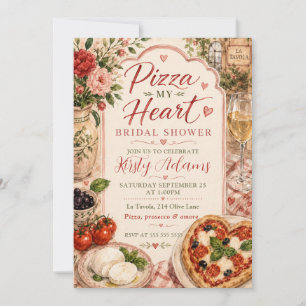 Pizza My Heart Bruiloftsborrel Kaart