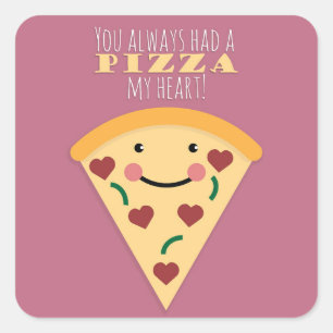 Pizza My Heart Vierkante Sticker