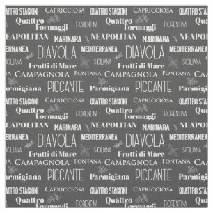 Pizza Namen Typografische Italiaanse Keuken Chef Stof