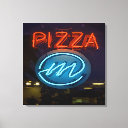 Pizza Neon Sign Canvas Afdruk (Voorkant)