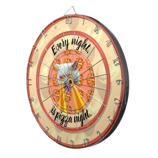 Pizza Night Cat Cible de flechettes (Devant droit)