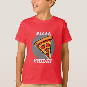 Pizza-ontwerp op vrijdag - Kinderen Basic T-Shirt