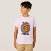 Pizza-ontwerp op vrijdag - Kinderen Basic T-Shirt (Voorkant volledig)