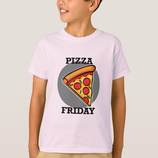 Pizza-ontwerp op vrijdag - Kinderen Basic T-Shirt (Voorkant)