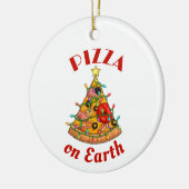 Pizza op aarde Kerstmis Keramisch Ornament (Links)