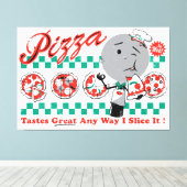 Pizza op elke manier waarop ik het Retro Canvas sc (Insitu (Houten vloer))