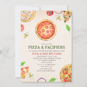 Pizza + Pacificateurs Baby shower Invitation (Devant)