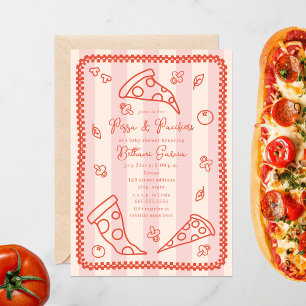 Pizza & Pacifiers Sketch Doodle Girl Baby shower Kaart