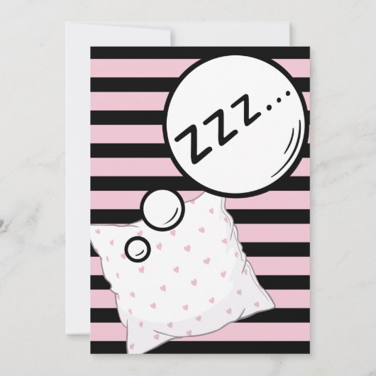 Pizza & Pajamas Slumber Party Bedankkaart (Achterkant)