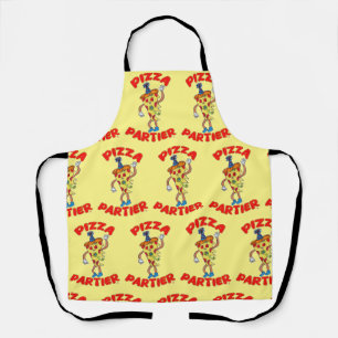 Pizza Partier Funny Cartoon Slice Fun Art Schort