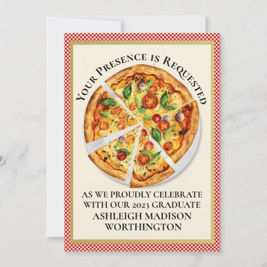 PIZZA PARTIJ/Afstuderen/enz. Uitnodiging (Voorkant)