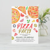 Pizza Partij Italiaanse vlinder Birthday Kaart (Staand voorkant)