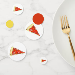 PIZZA PARTIJ! Pepperoni Cheese Pie Slice Pizzeria Confetti