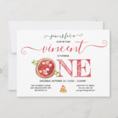 Pizza Party 1st Birthday Modern Kaart (Voorkant)