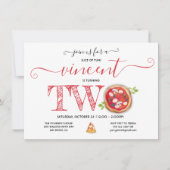 Pizza Party 2e anniversaire Invitation moderne (Devant)