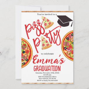 Pizza Party Afstuderen Kaart