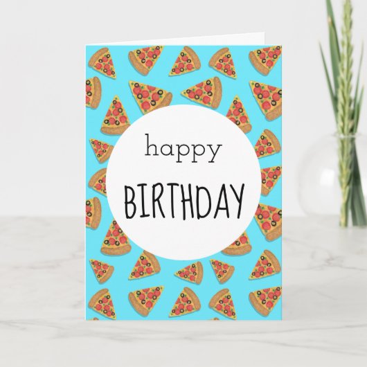 Pizza Party Anniversaire Carte bleue (Devant)