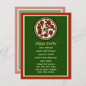 Pizza Party Anniversaire Invitation (Devant / Derrière)